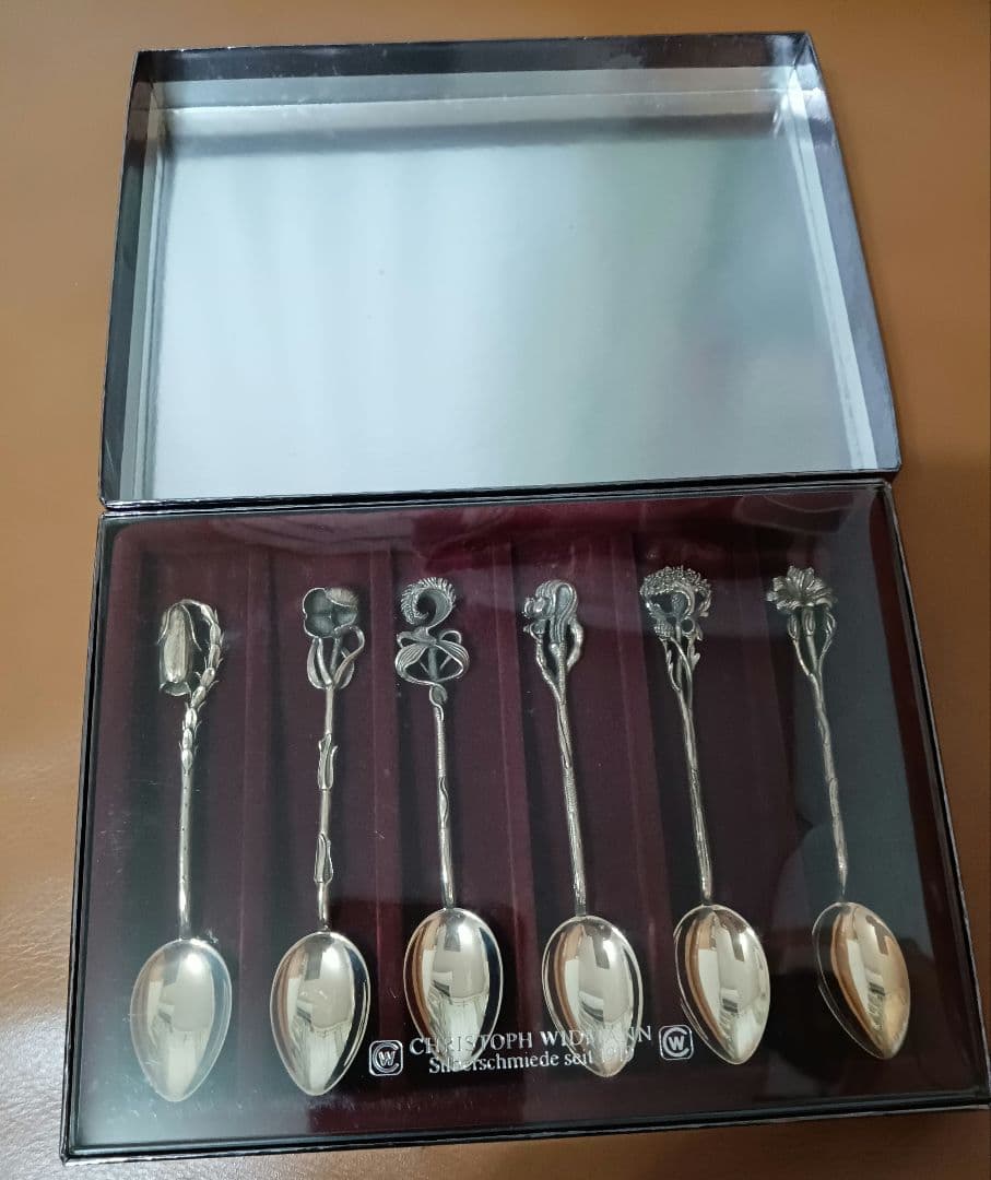 クリストフ ウィドマン 925 銀製 スプーンセット 6種のお花 立体