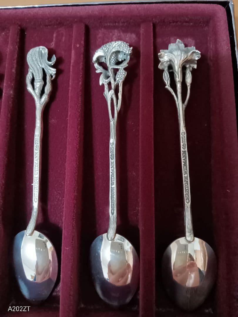 クリストフ ウィドマン 925 銀製 スプーンセット 6種のお花 立体