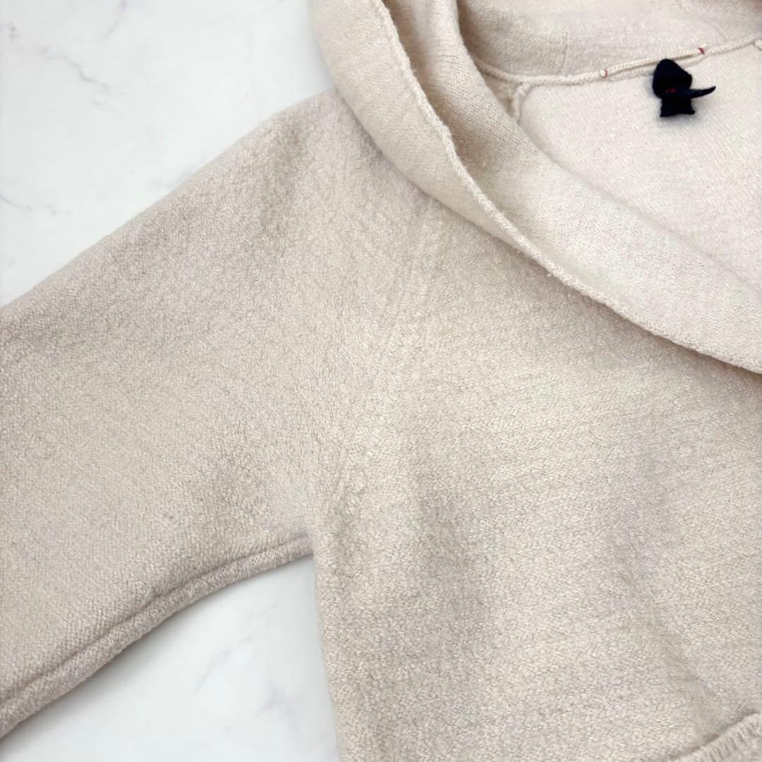 【美品】45R ウールアルパカ混 縮絨 フードコート メルトン 圧縮ウール