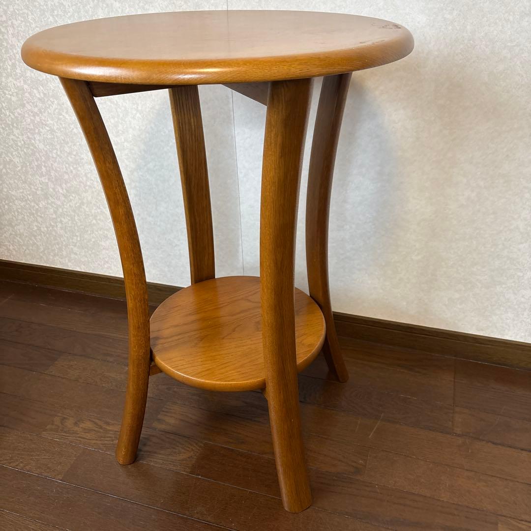 【美品】浜本工芸 サイドテーブル ラウンドテーブル