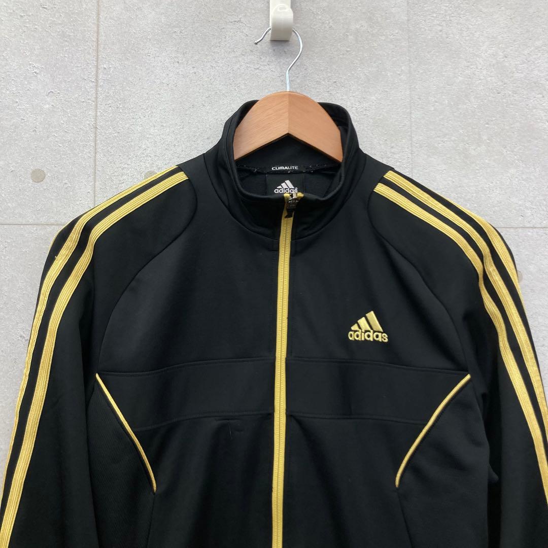 adidas アディダス ジャージ 上下セットアップ M 黒 金