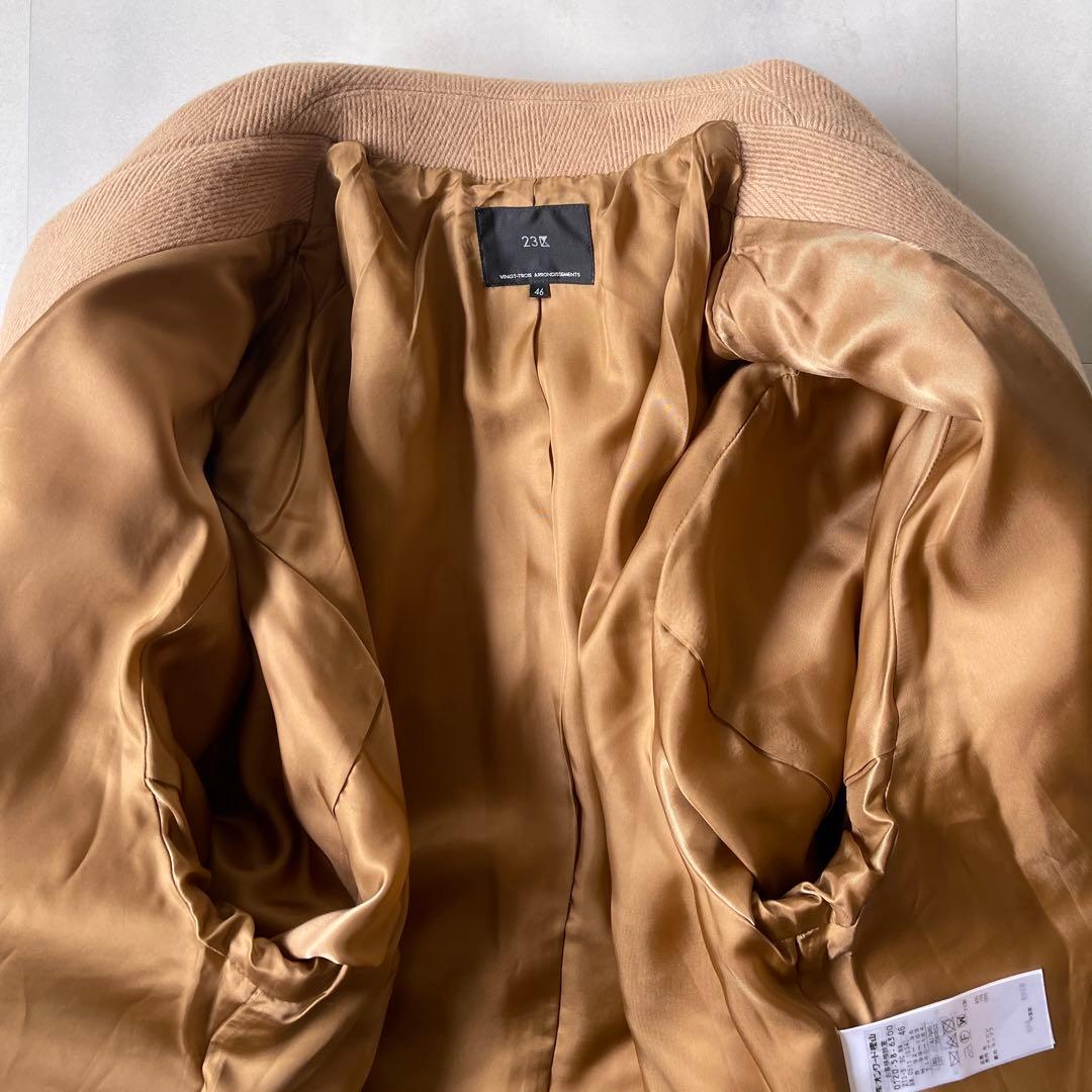 23区 ヘリンボーン ショート ピーコート 大きいサイズ 46 2022AW✨