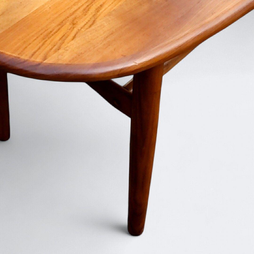 北欧 無垢 オーバル センターテーブル 棚付 コーヒーテーブル