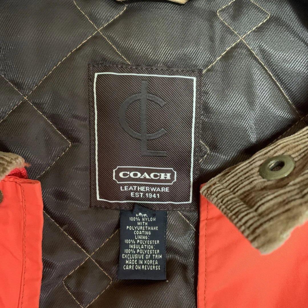 COACH EST 1941 オレンジ ナイロンジャケット　内側キルティング