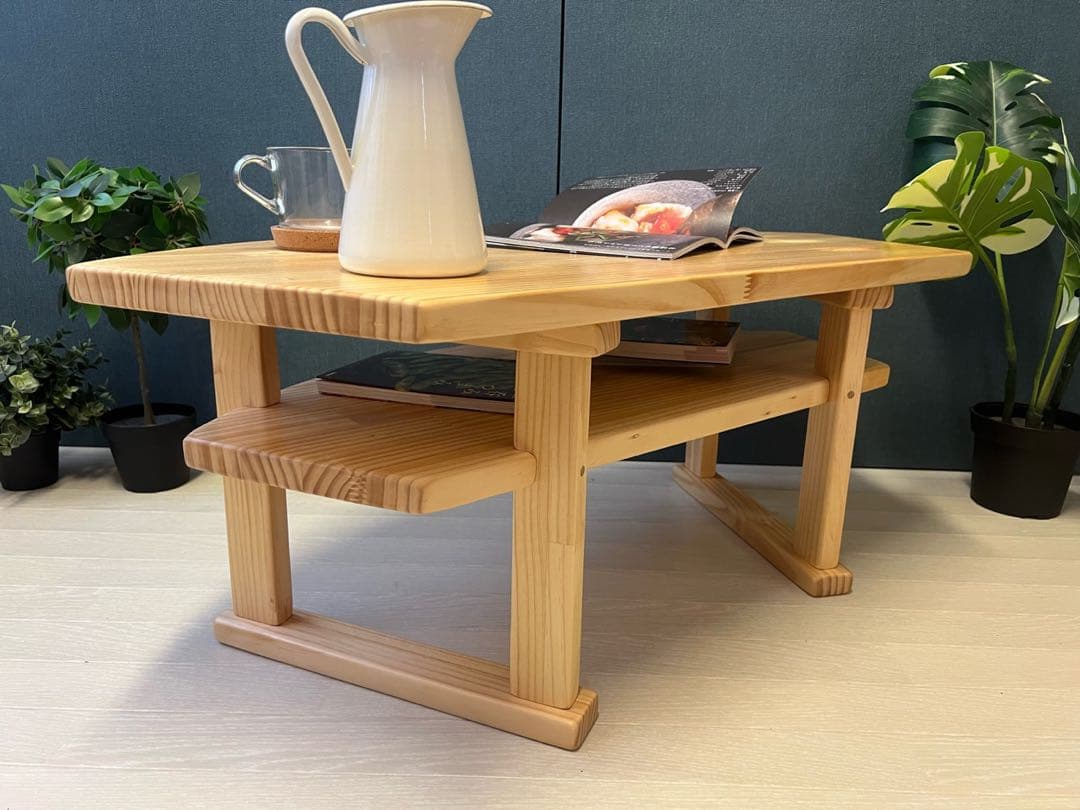 【在庫整理】 ローテーブル 扇形 90cm 45cm パイン ナチュラル