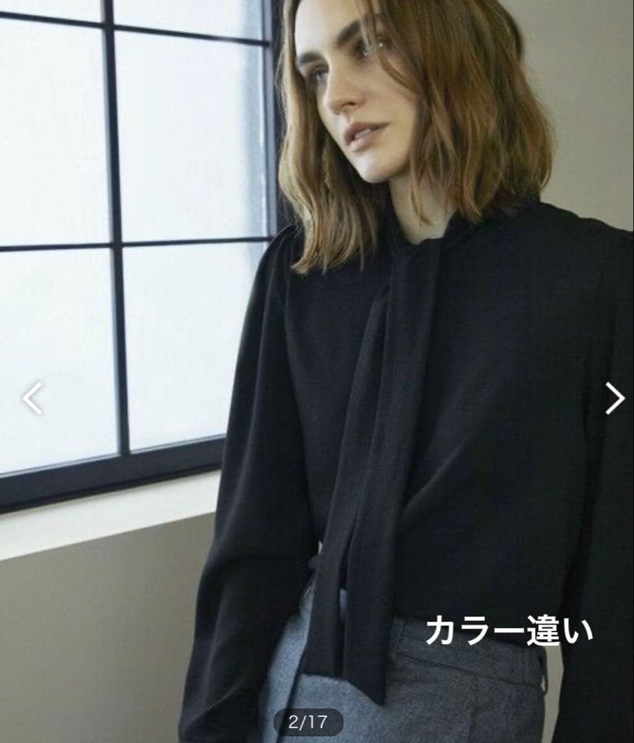 EPOCA エポカソフトジョーゼット ボウタイブラウス リボン とろみブラウス