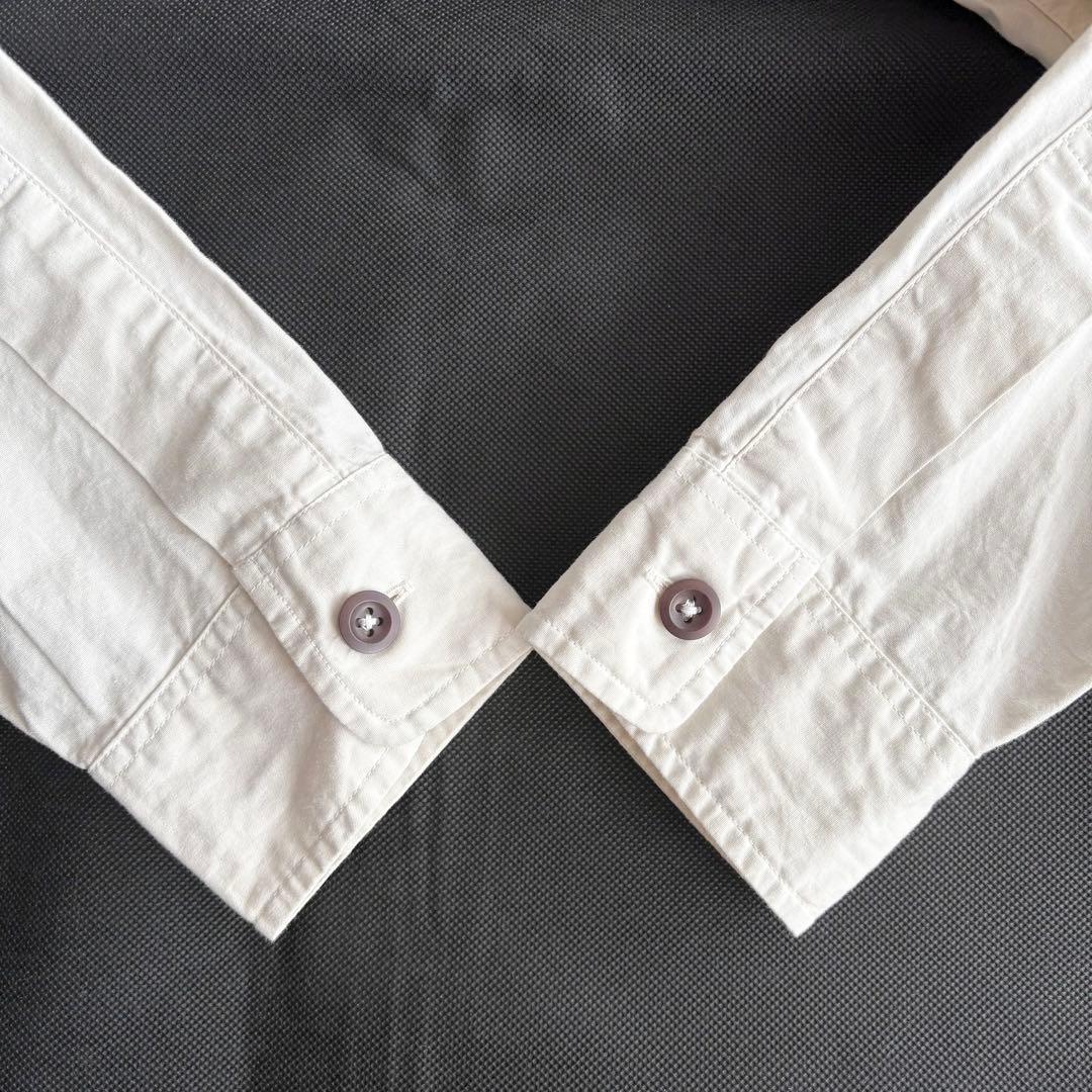 近年✨MHL. WA-SHI COTTON POPLIN バンドカラーシャツ Ⅰ