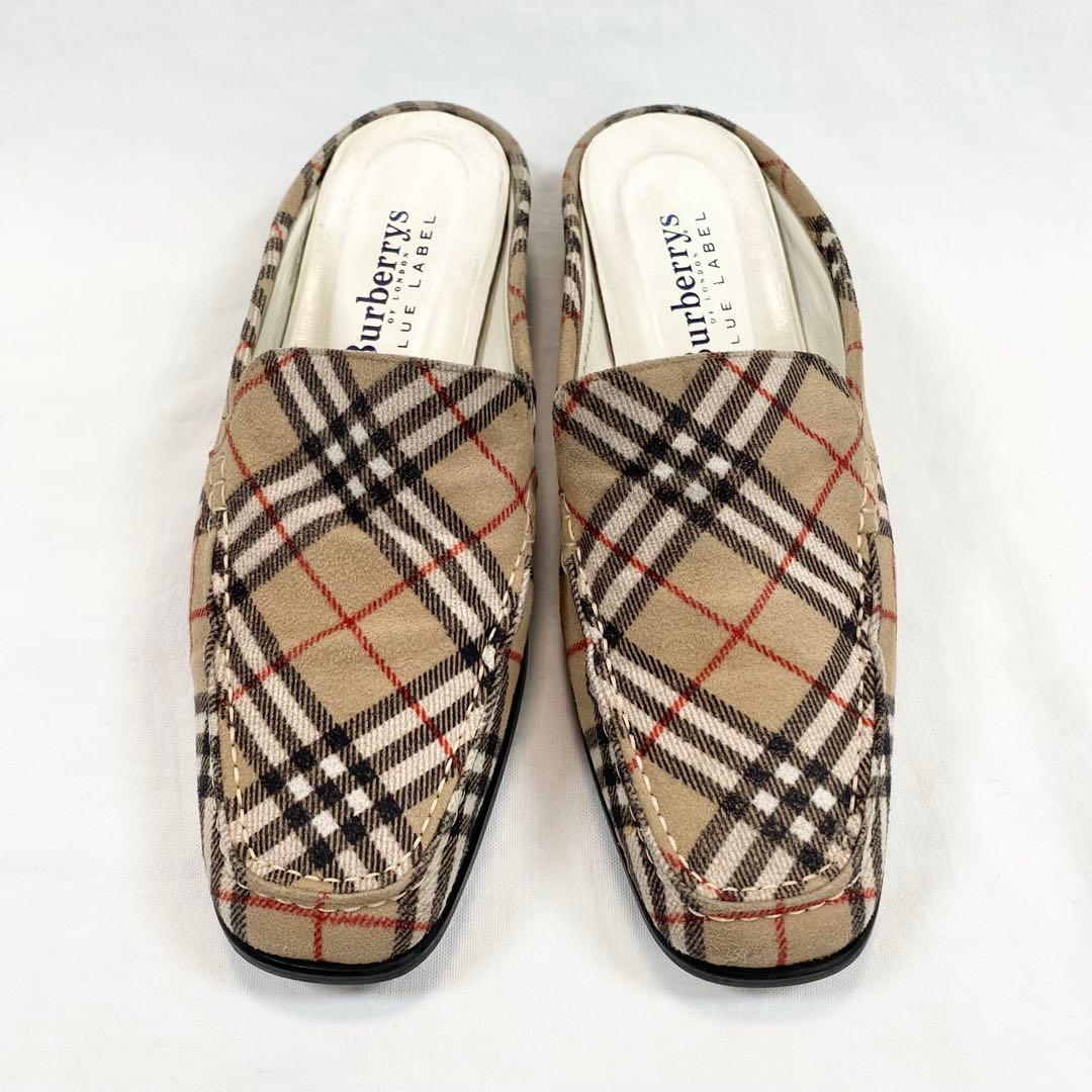 BURBERRY BLUELABEL ノバチェック パンプス ミュール 23cm
