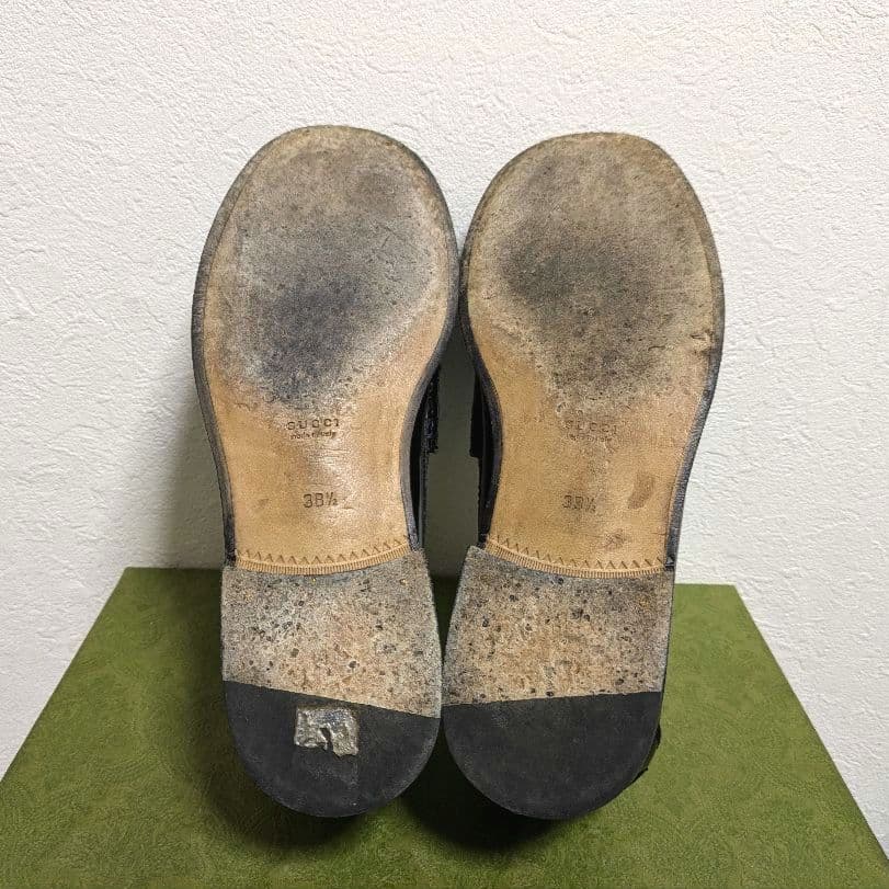 美品　GUCCI　インターロッキングG　ローファー　黒　38 1/2