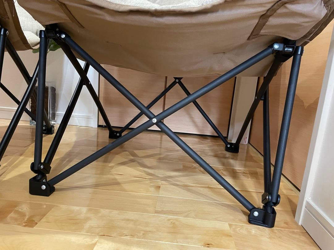 グレー系ファブリック折りたたみチェア2脚セット