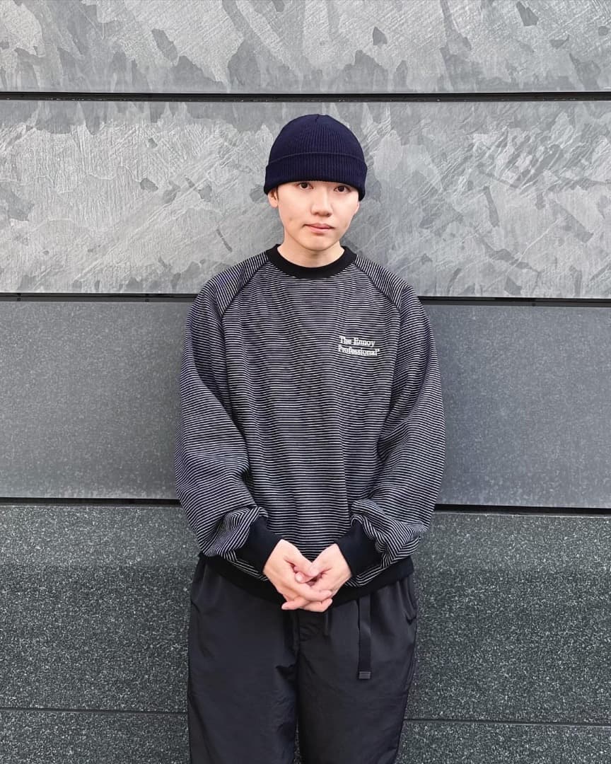 ENNOY Border Crew Neck Sweat 黒 S