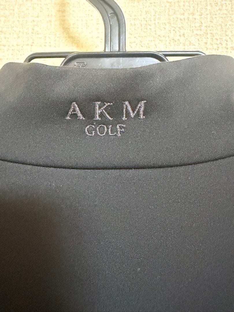 AKM ゴルフ モックネックシャツ 白/黒 2枚組　メンズL