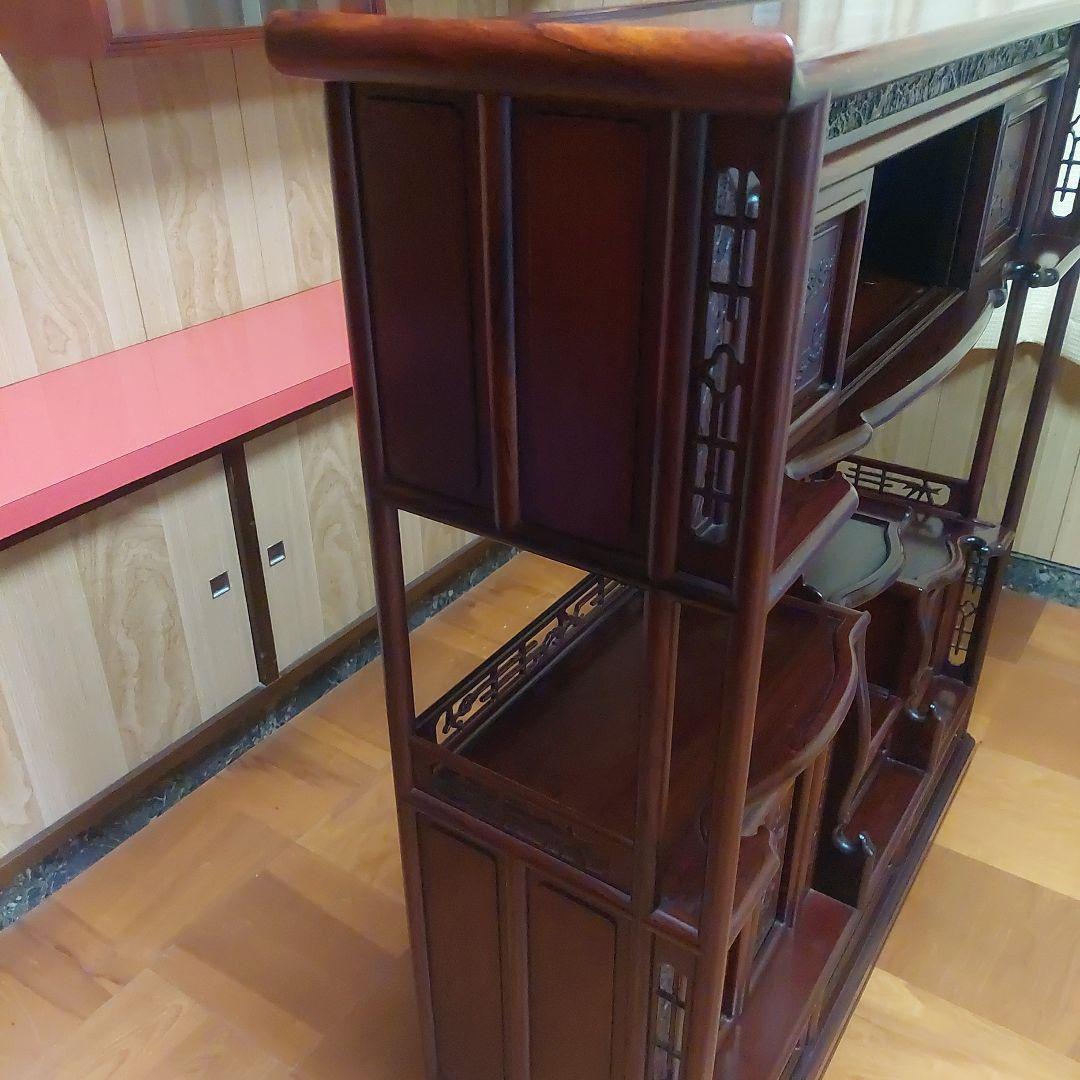 唐木家具　紫檀飾り棚　茶箪笥