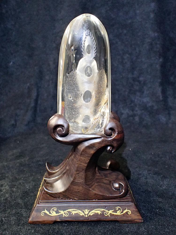 【天然石】観音像＿ガーデンクオーツ／268g(台座込553g)