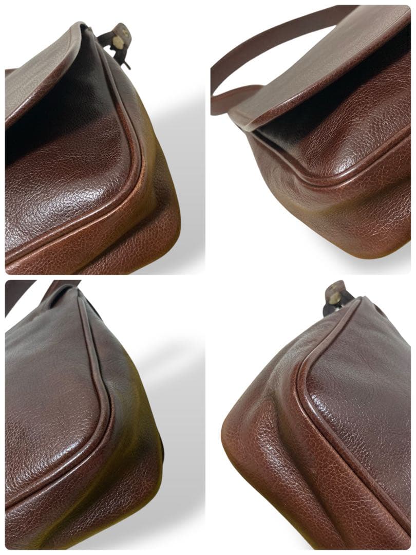 【ヴィンテージ】イルビゾンテ　ショルダーバッグ　レザー　ロゴ型押し　ブラウン