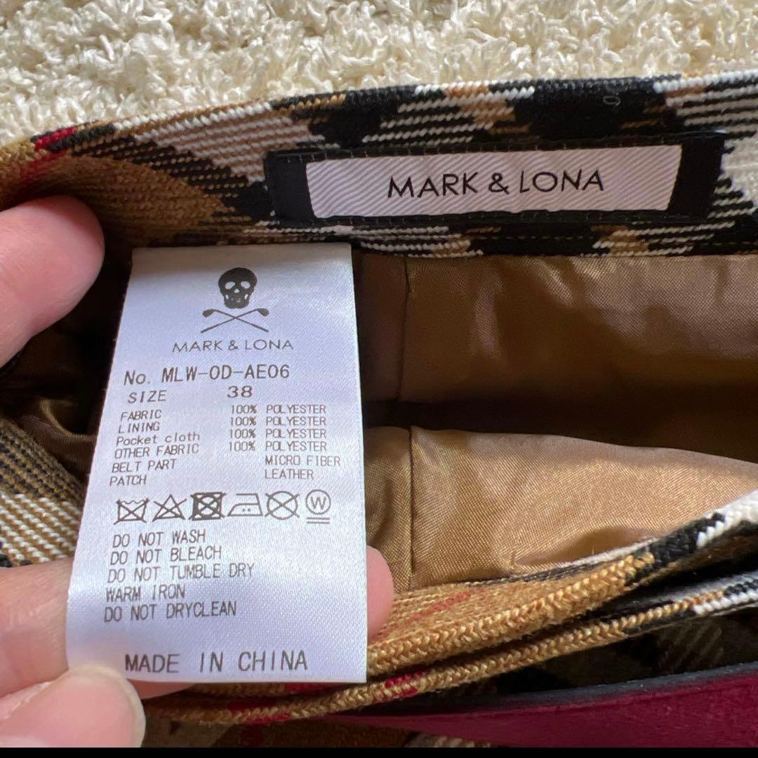 MARK & LONA チェック柄ロゴ入りスカート