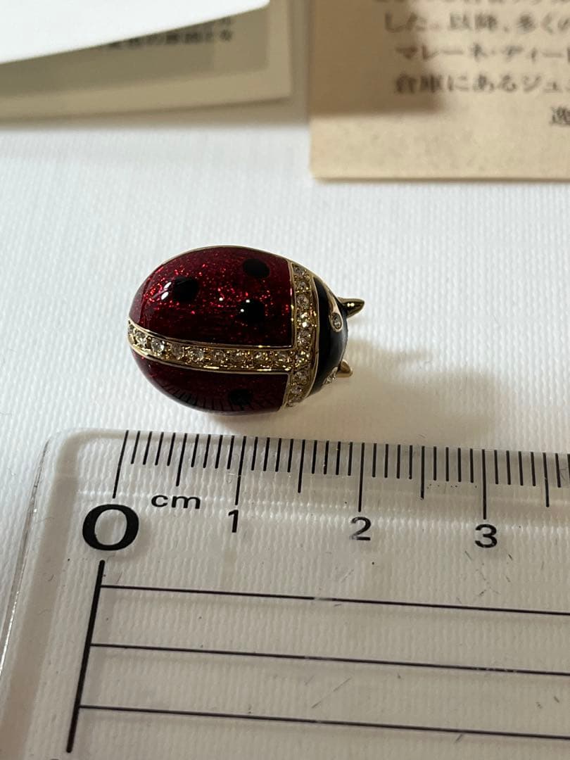 美品 Grosseグロッセ てんとう虫 ブローチ 袋付き