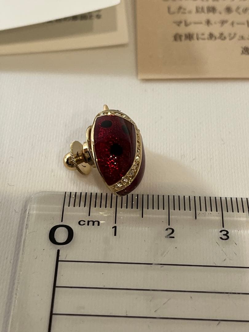 美品 Grosseグロッセ てんとう虫 ブローチ 袋付き