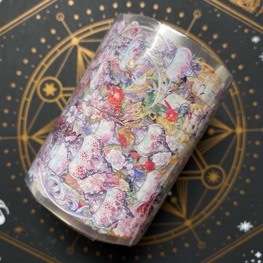 【9471】海外　マステ　3/5/巻　貝殻光マスキングテープ　赤　ランプ　装飾系