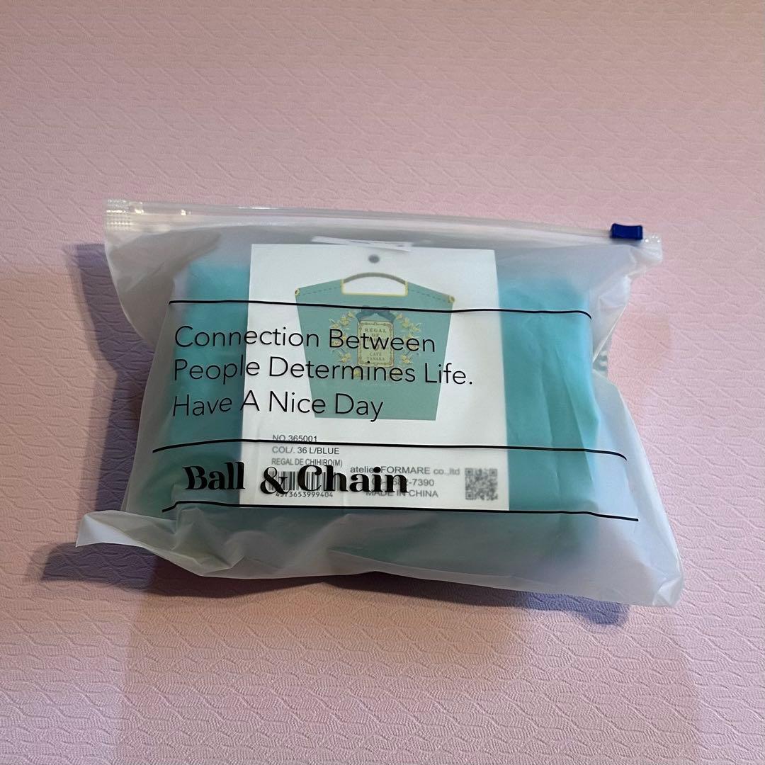 ボールアンドチェーン　カフェタナカ　コラボエコバッグ　M ブルーグリーン