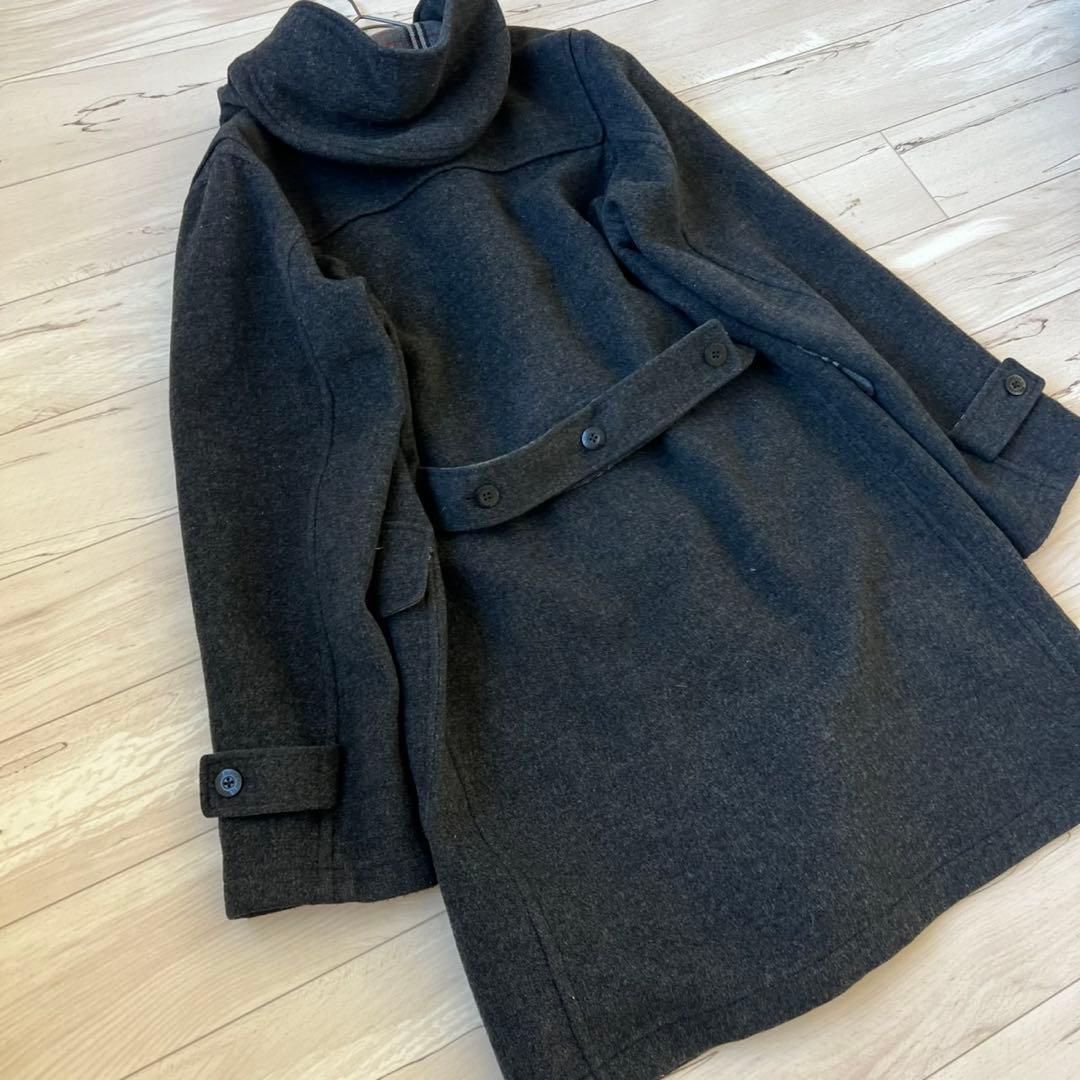 バーバリーブラックレーベル　ダッフルコート　ロング　ダークグレー　ダブルフェイス