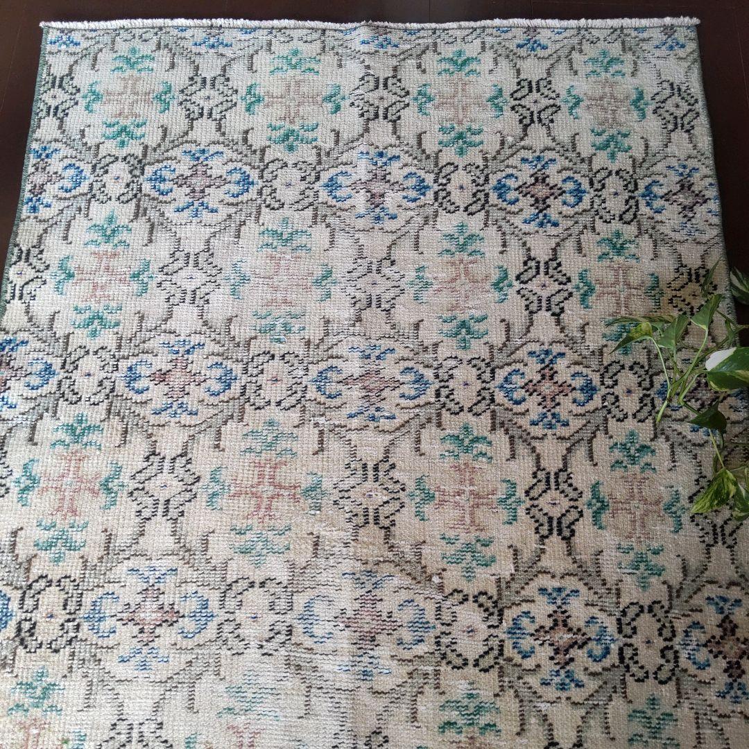 【すみれ】トルコラグ　94×209　ヴィンテージラグ　MS039