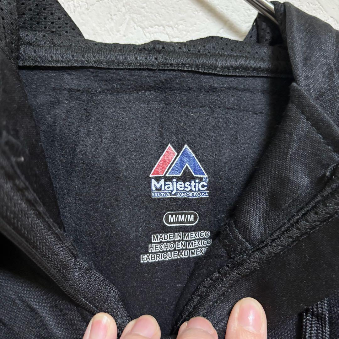 希少　パーカー　ウォームアップウェア ハーフジップ　海外古着【M】ブラック