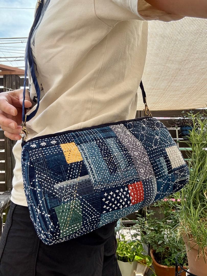 松阪もめん刺し子ショルダーバッグ　＃2