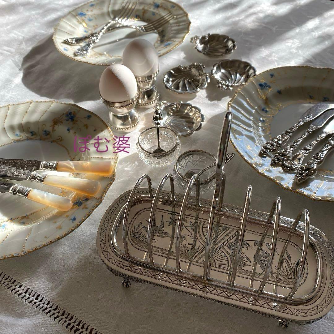 【フランス製】純銀 クリスタル／ソルトセラー 調味料入れ 箱入４個セット／バカラ