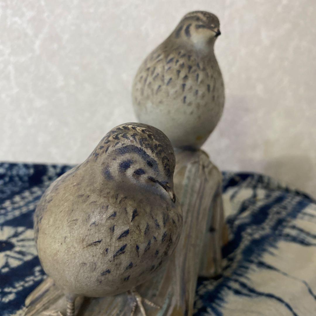 真葛香山　鳥　置物