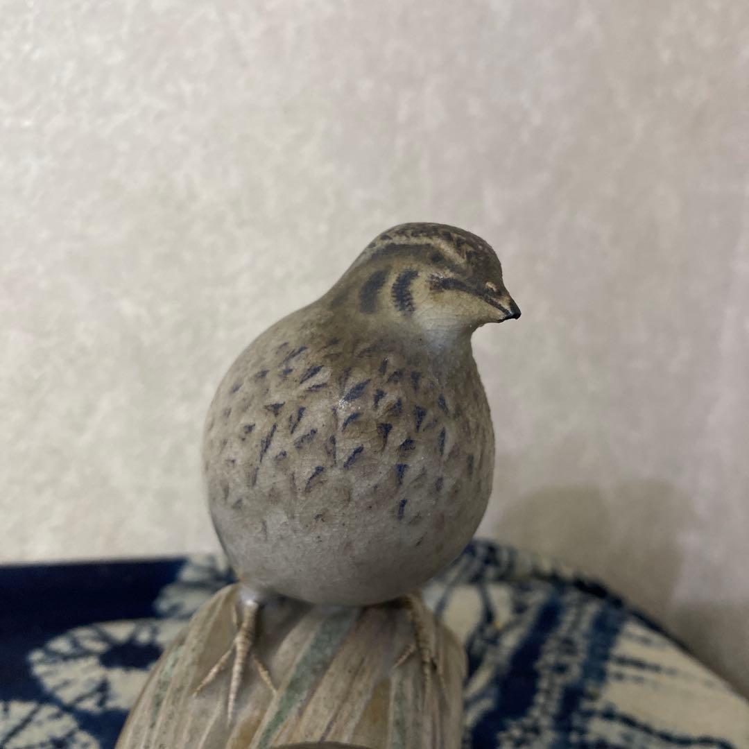 真葛香山　鳥　置物