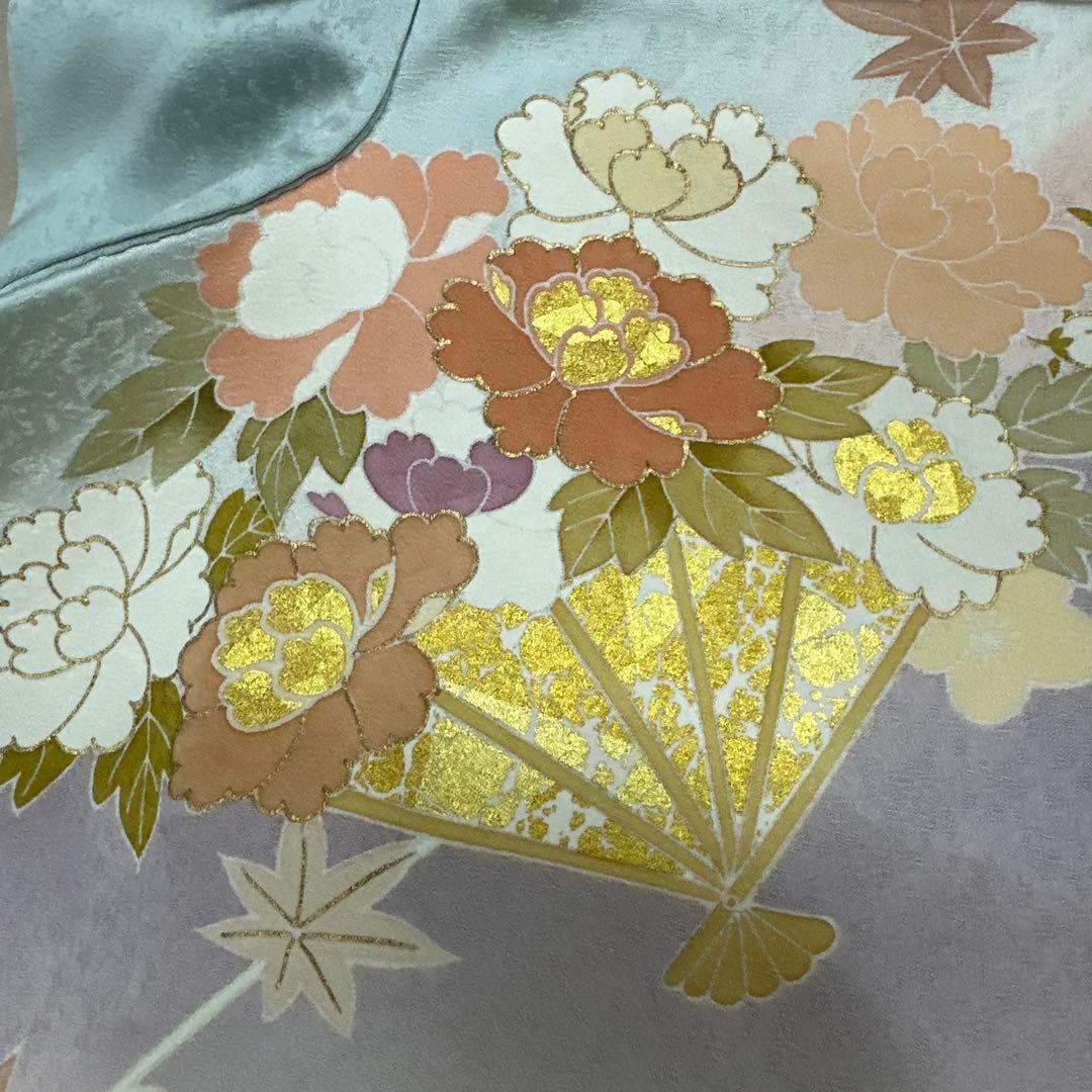 千總 水色染め分け 花扇 観世水 訪問着