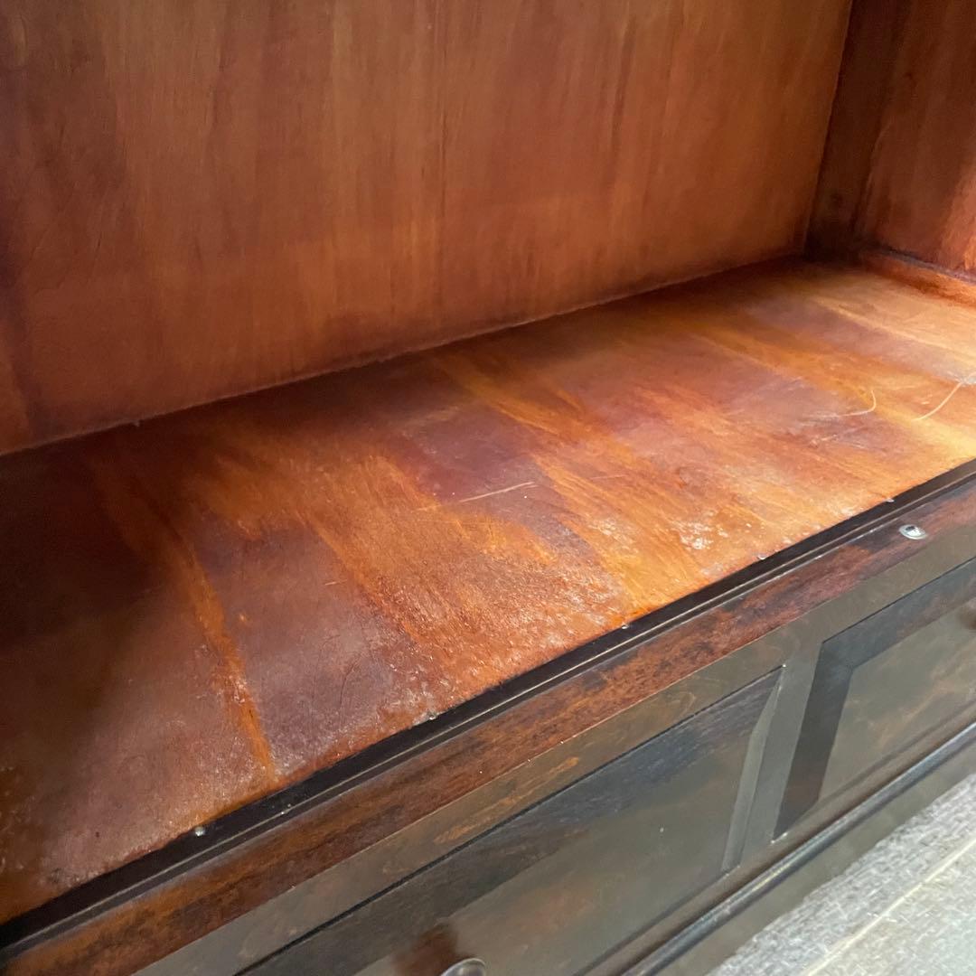 民芸家具 書棚 本棚 ガラスキャビネット アンティーク家具 ガラス扉 和家具