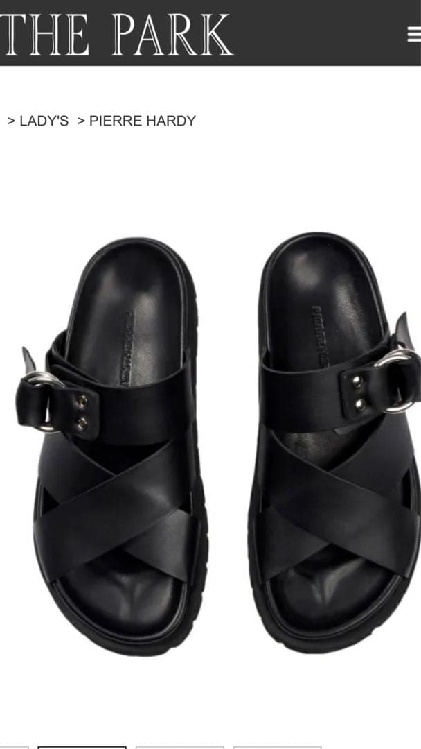 ピエールアルディ　クロスライドサンダルブラック36