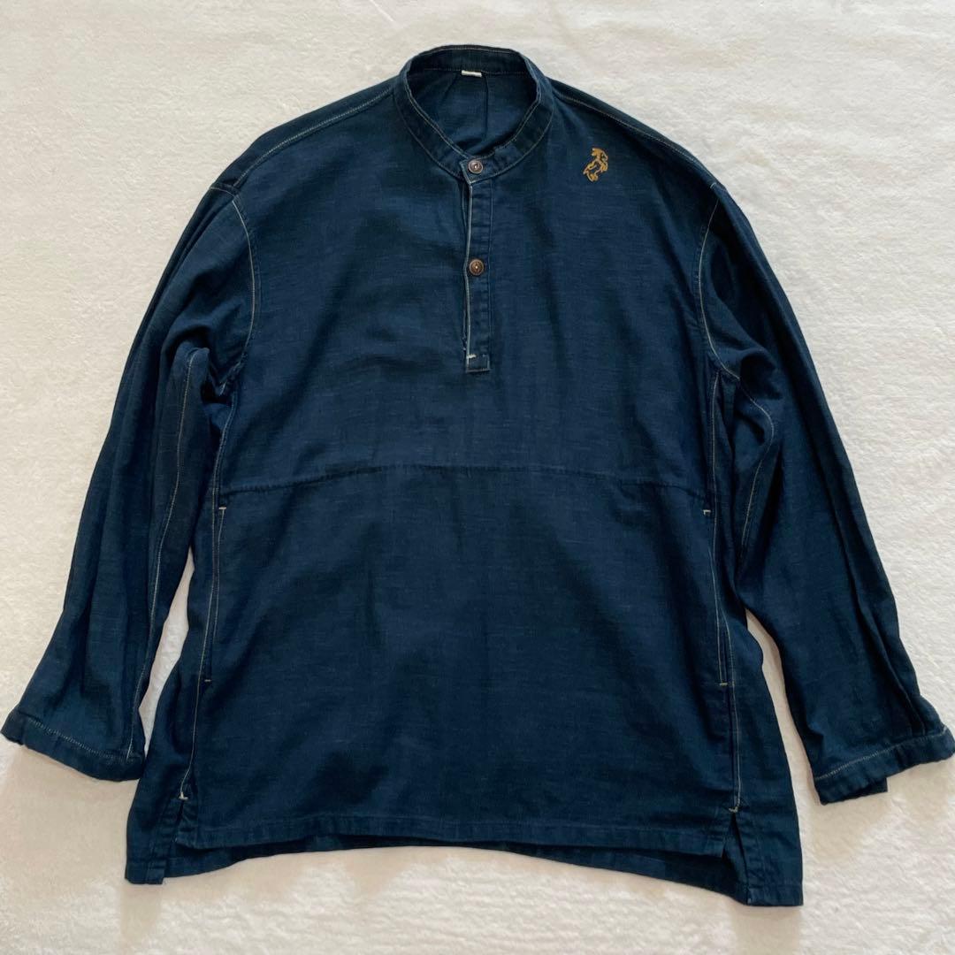 45R インディゴネルの908イージーシャツ　ゴートンくん　カンガルーポケット