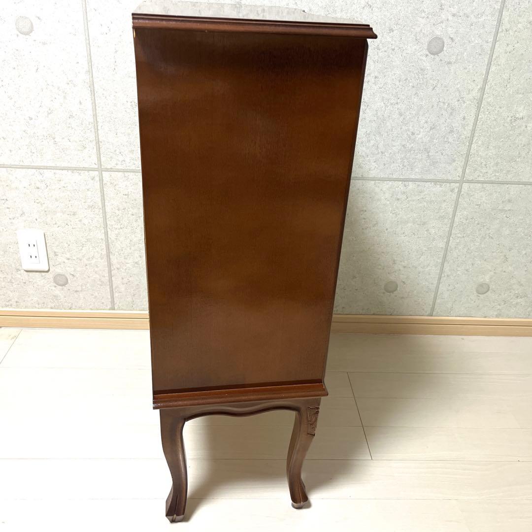 美品　イタリア製　アンティーク　家具　2段　キャビネット　猫足　象嵌　チェスト