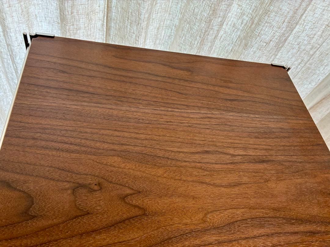 ステンレスユニットシェルフ小　ウォールナット材