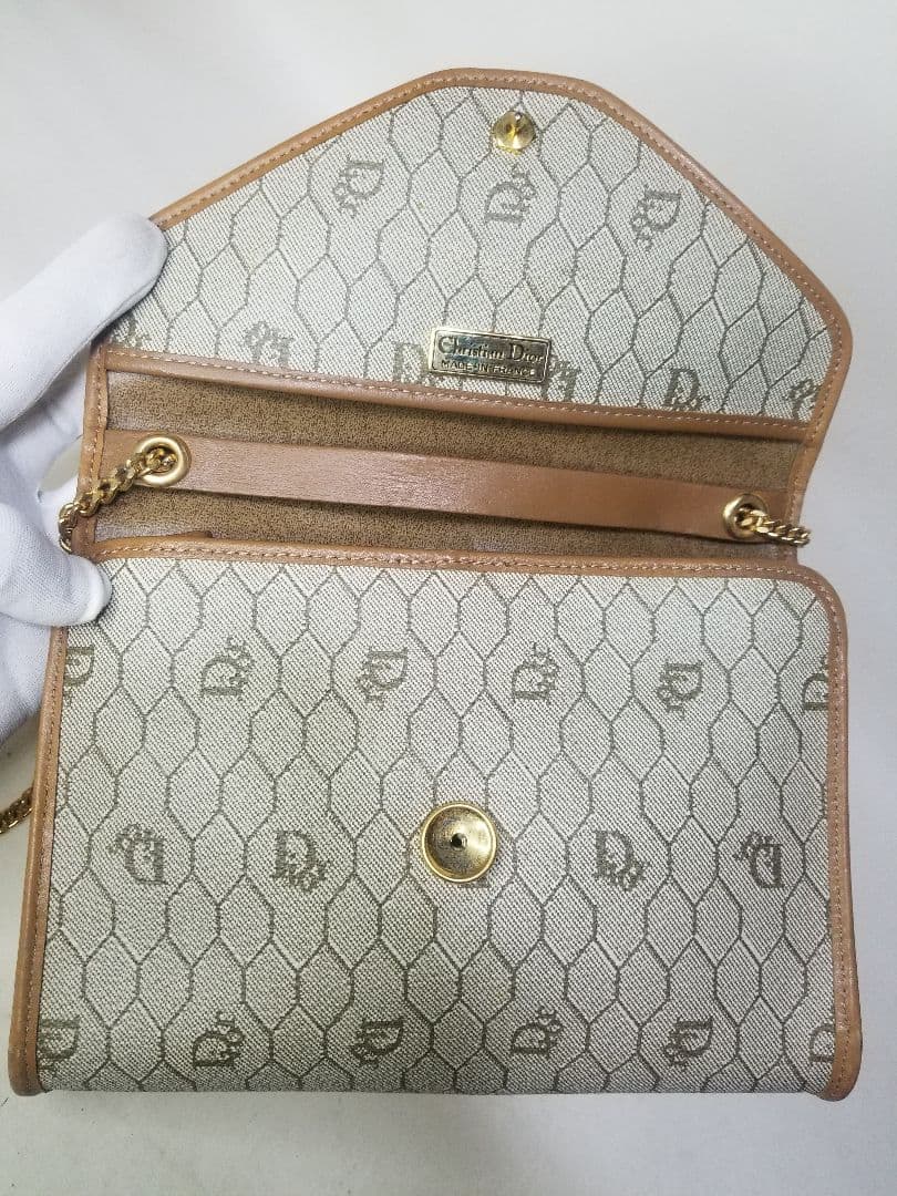 クリスチャン・ディオール ハニカムパターン チェーンショルダーバッグ