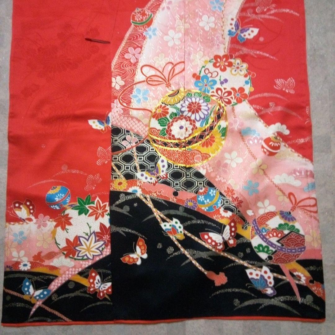 艶やか【七五三7歳～ハーフ成人式用】赤色振袖フルセット