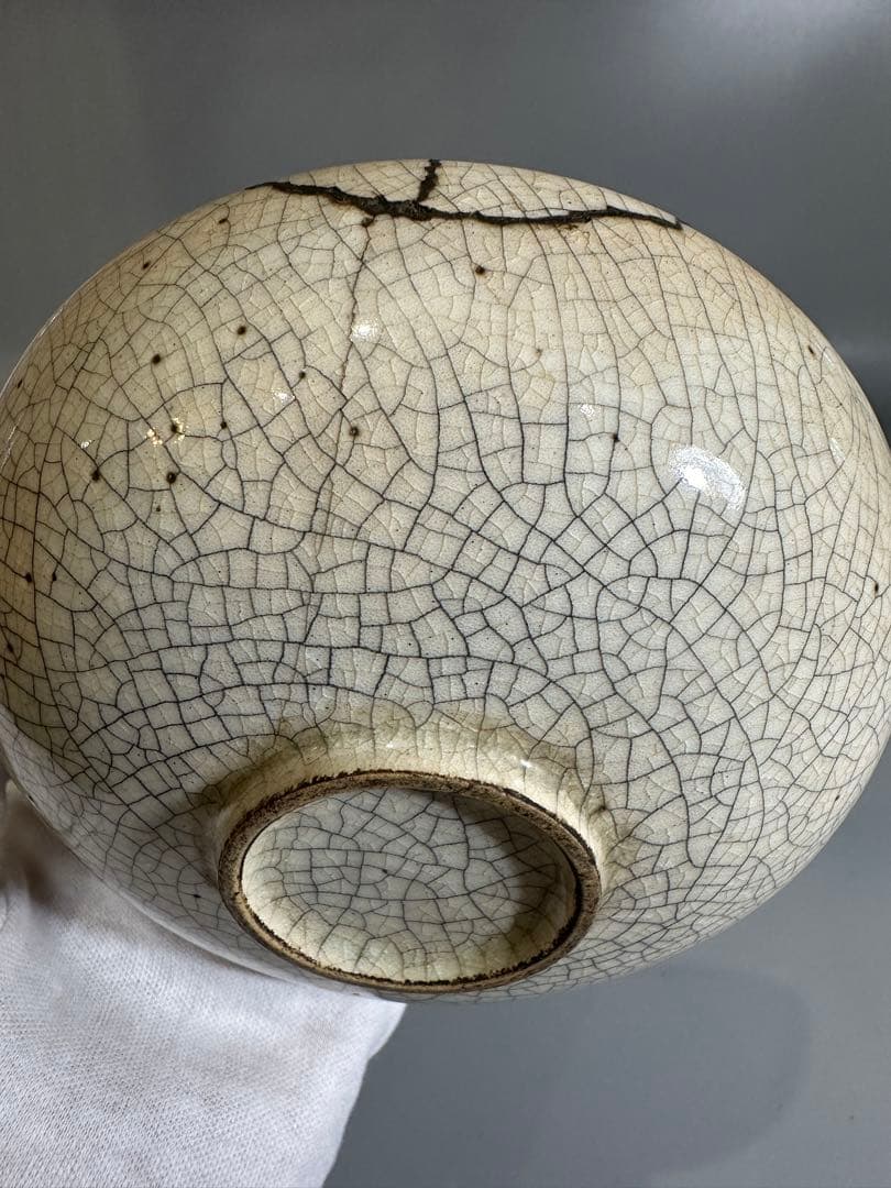 中国 仿哥釉 碗 八客