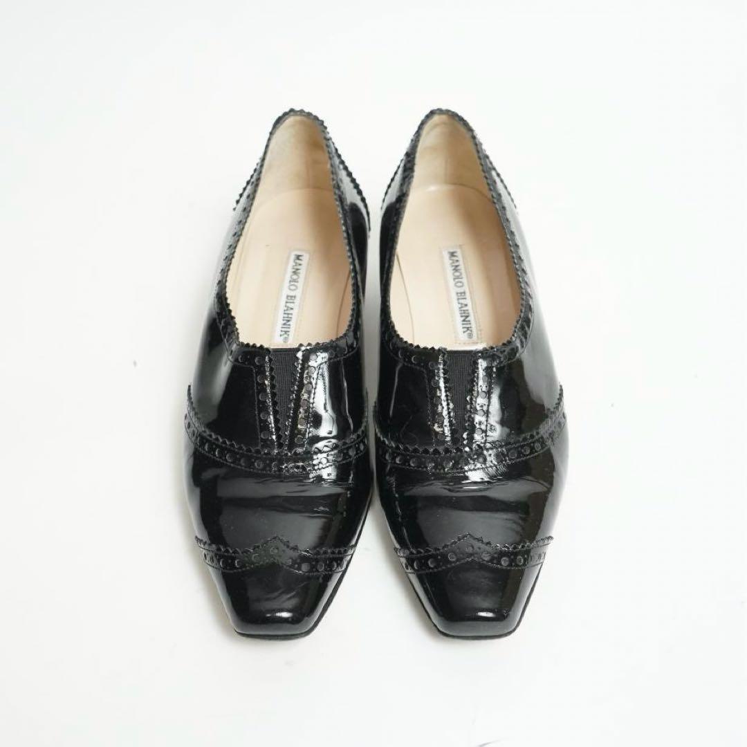 【美品】マノロブラニク エナメル ローファー レザー 24.5cm
