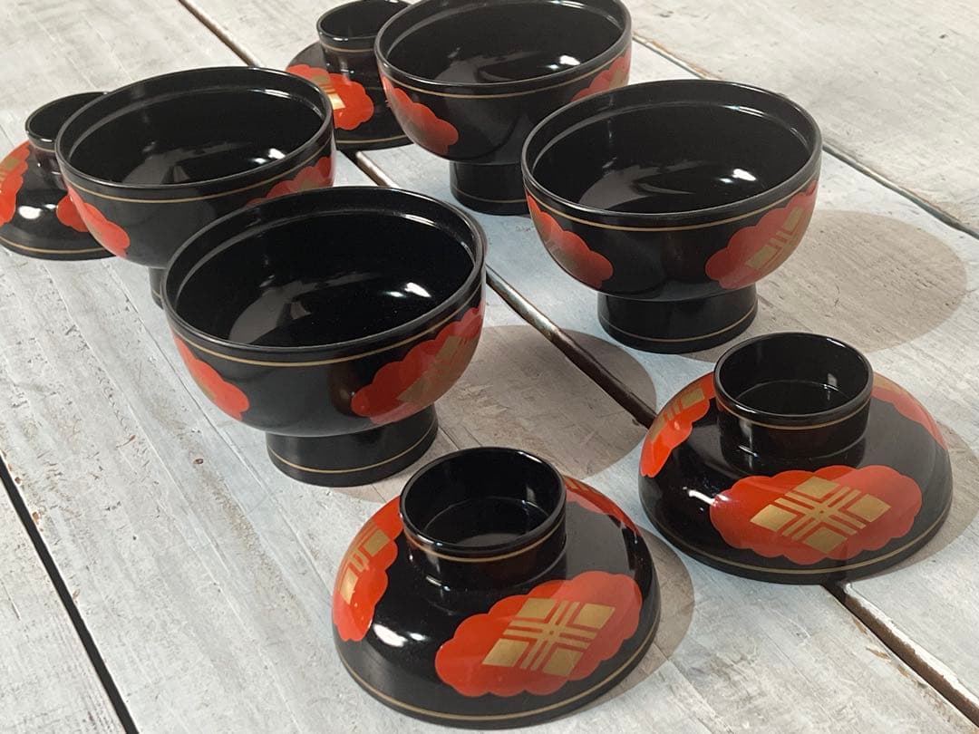 し*す様 秀衡塗漆器 漆塗り 蓋付き お椀 セット