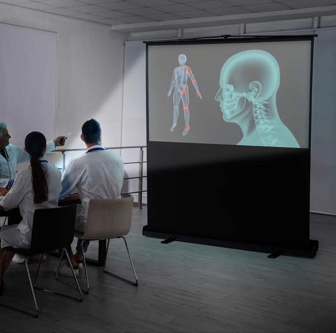 イーサプライ プロジェクタースクリーン 80インチ 自立式　4K対応