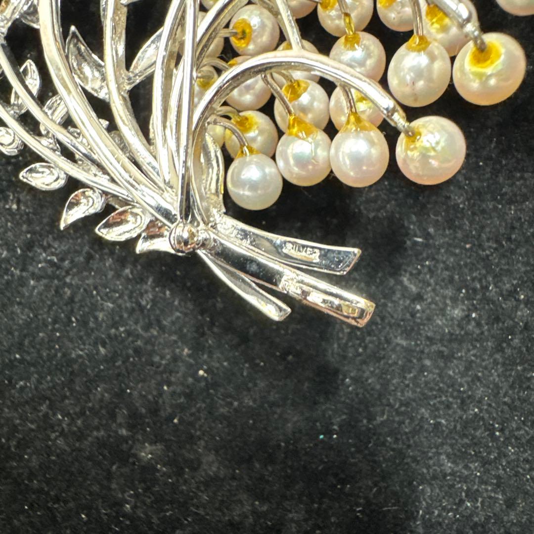 森*子様 シルバー　パール　ブローチ