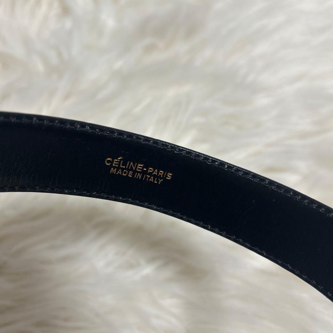 CELINE ブラックレザー ベルト　65