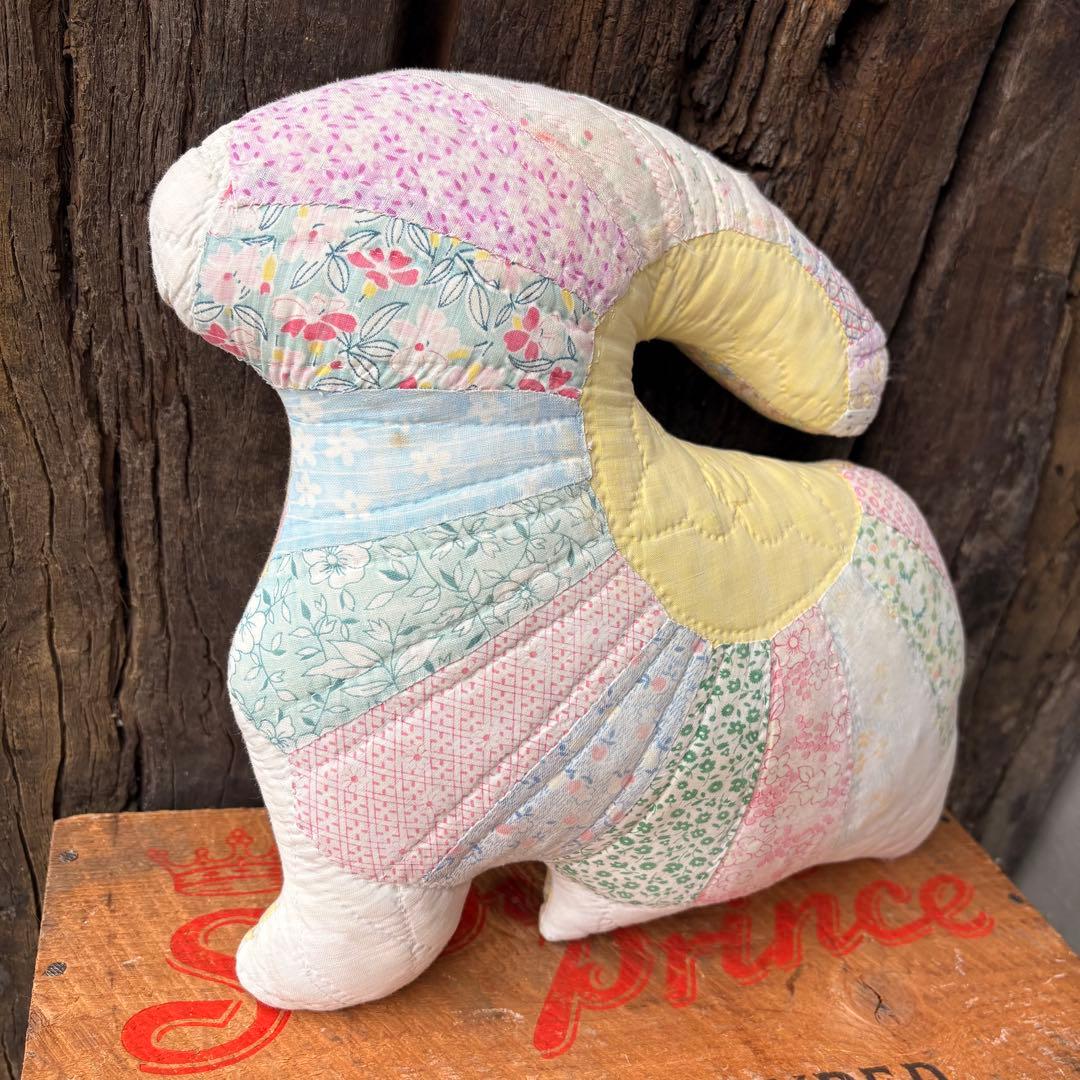 【USA vintage】パッチワーク ピロー ぬいぐるみ フィードサック