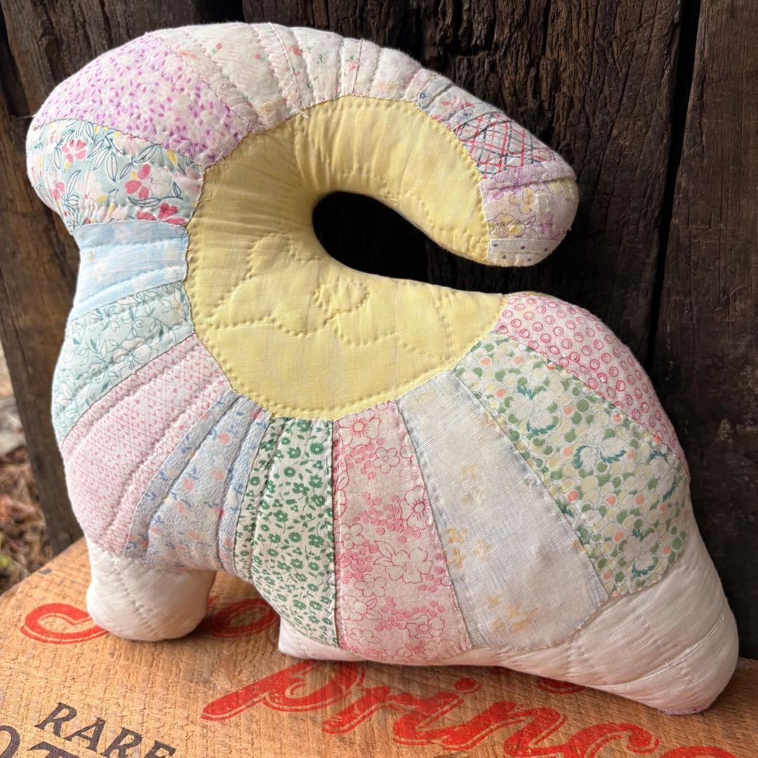 【USA vintage】パッチワーク ピロー ぬいぐるみ フィードサック