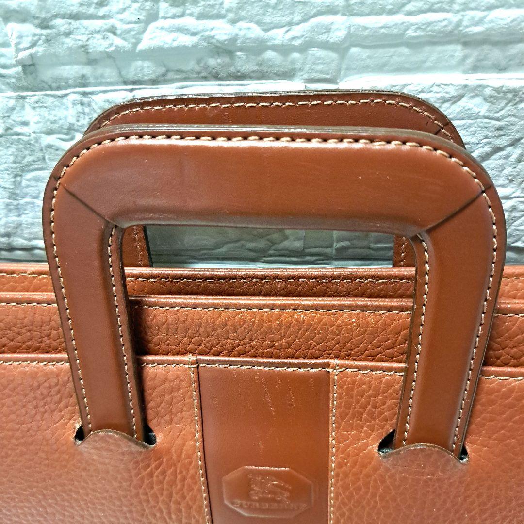 ✨️超美品✨️バーバリー　ビジネスバックノバチェック　オールレザー　ブラウン