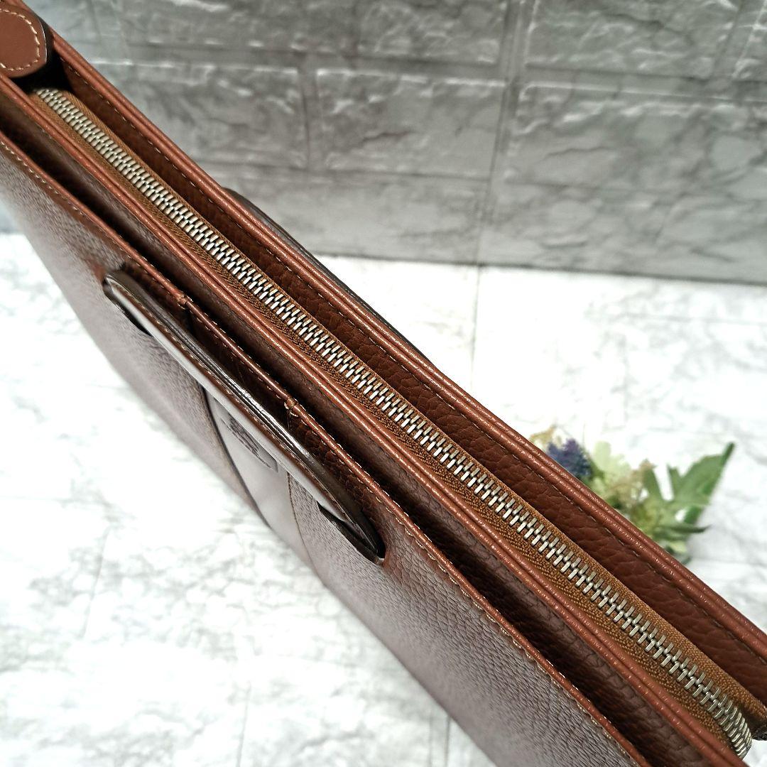 ✨️超美品✨️バーバリー　ビジネスバックノバチェック　オールレザー　ブラウン