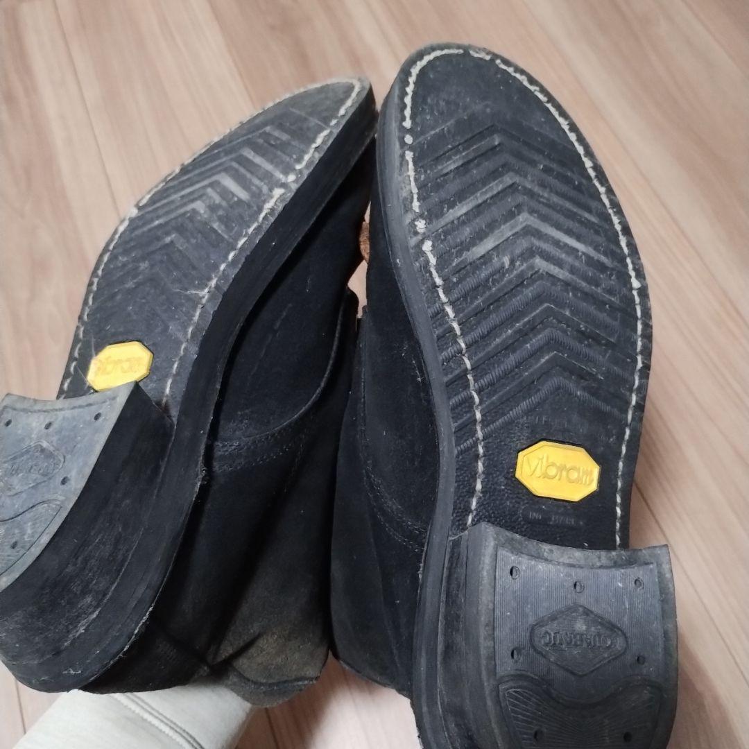 【BEAMS】フリンジ付ダークブラウンスエードワークブーツUS9